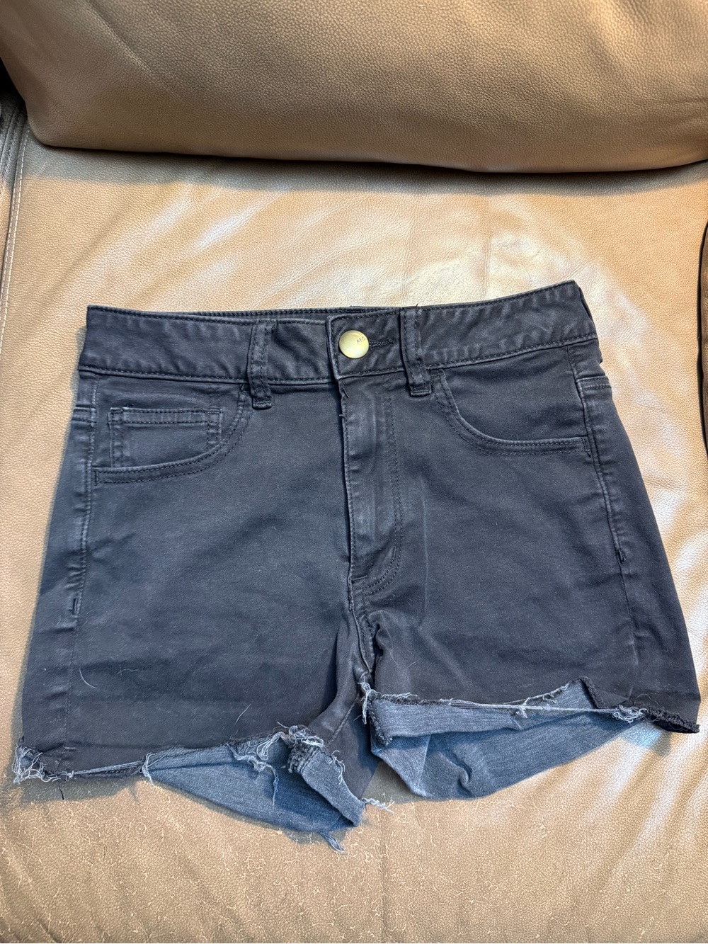 American Eagle Outfitters Black High-Rise Denim Jean Shorts